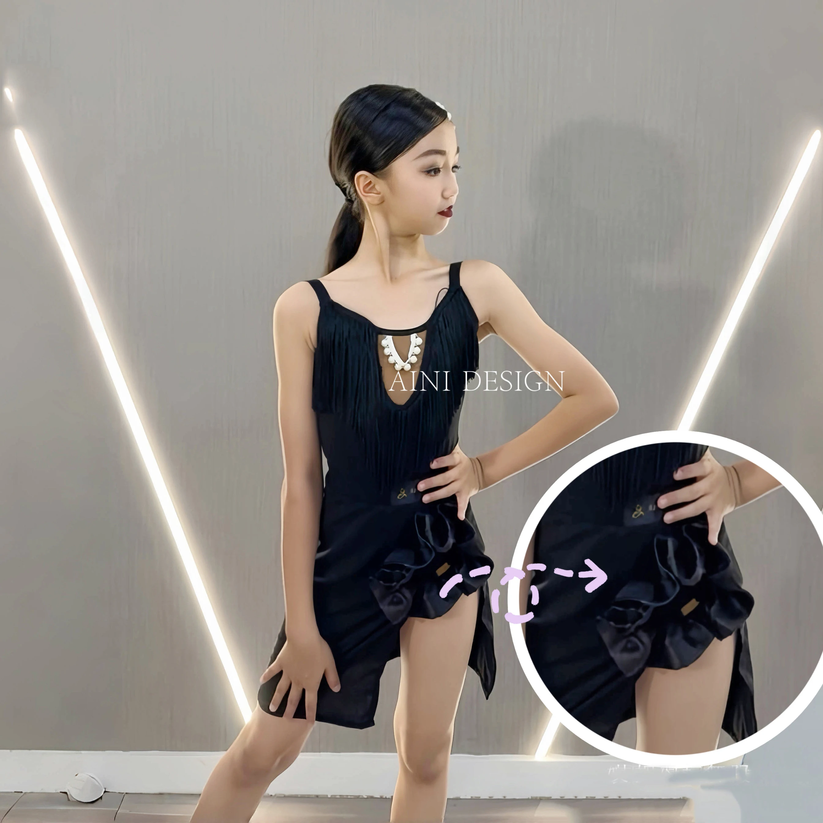 Kids Latin Dance Costume Girls Competition Dress Pearl Fringe Black Dress Kids Cha Cha Rumba Dance Practice Clothes Set DNV20906
Kids Latin Dance Costume Girls Competition Dress Pearl Fringe Black Dress Kids Cha Cha Rumba Dance Practice Clothes Set DNV20906