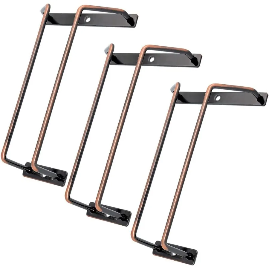 7Inch Red Copper Wine Glass Rack Under Cabinet Stemware Wine Glass Holder for Bar Kitchen 1 Rows 3 Pack
7Inch Red Copper Wine Glass Rack Under Cabinet Stemware Wine Glass Holder for Bar Kitchen 1 Rows 3 Pack