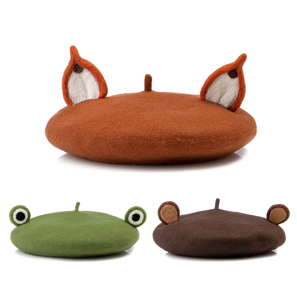 Hand crafted Wool Beret with animal shape ears Cute wool beret for girls winter beret
Hand crafted Wool Beret with animal shape ears Cute wool beret for girls winter beret