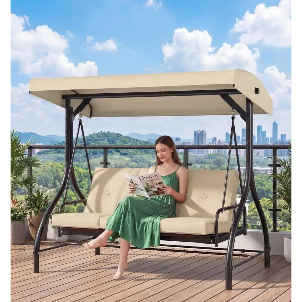3Seat Patio Swing with Adjustable Canopy amp Backrest, Outdoor Porch Swing Chair for Adults, Outside Porch Converting Bed Thick
3Seat Patio Swing with Adjustable Canopy amp Backrest, Outdoor Porch Swing Chair for Adults, Outside Porch Converting Bed Thick