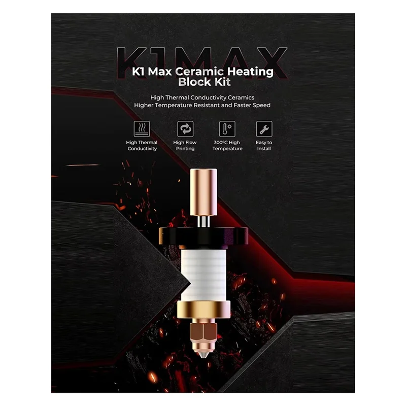 Qy-For Creality K1 Нагревательный блок, комплект обновления Hotend для 3D-принтера K1, K1 Max, более быстрая скорость, высокий расход
Qy-For Creality K1 Нагревательный блок, комплект обновления Hotend для 3D-принтера K1, K1 Max, более быстрая скорость, высокий расход