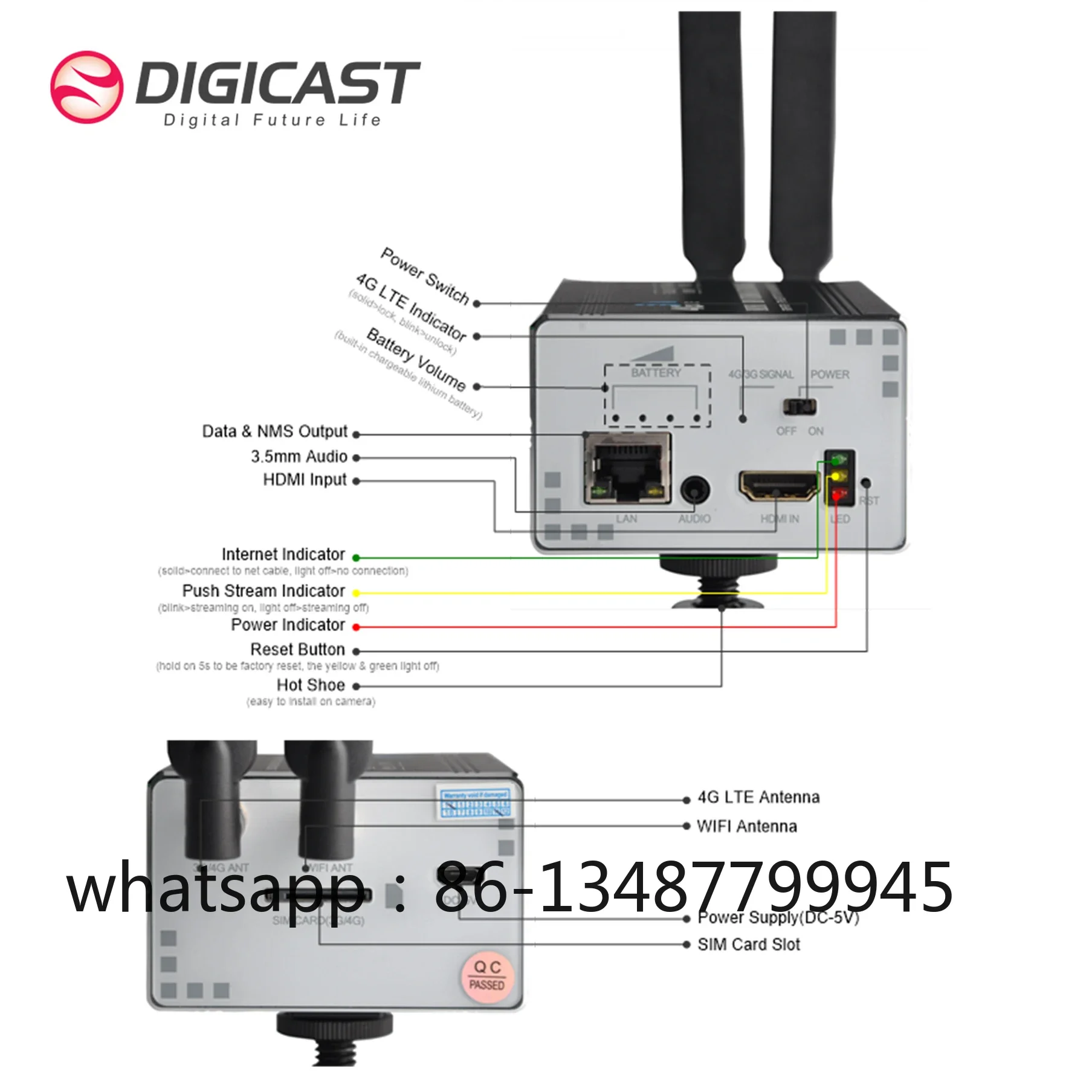 WiFi IPTV streaming server IPTV 3G/4G encoder
WiFi IPTV streaming server IPTV 3G/4G encoder