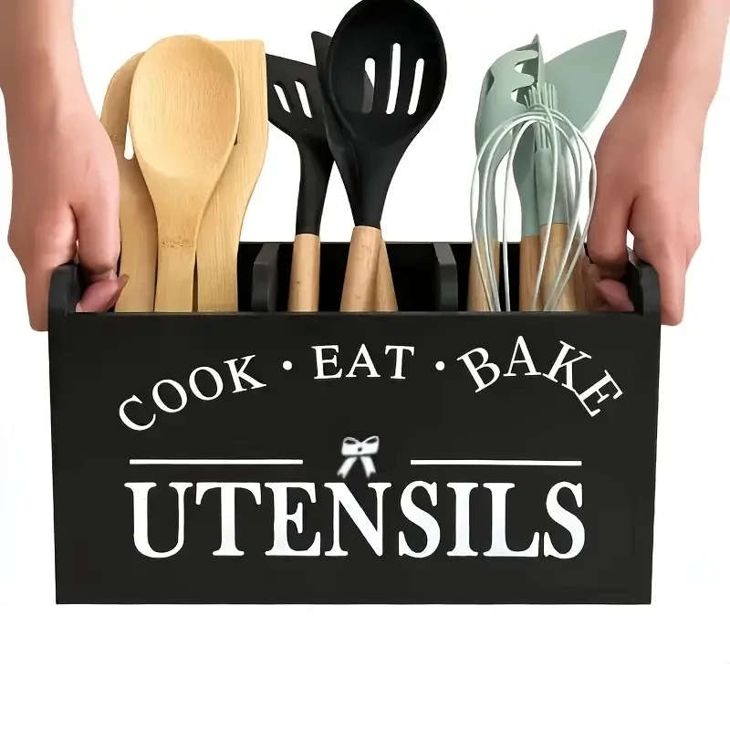 Solid Wood Kitchen Utensil Holder with Divider Tableware Organizer for Knives Forks and Spoons Wooden Storage Box for Cooking
Solid Wood Kitchen Utensil Holder with Divider Tableware Organizer for Knives Forks and Spoons Wooden Storage Box for Cooking
