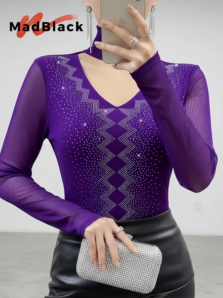 MadBlack-Women European T-Shirt, Sexy Turtleneck Hot Diamond, Clubwear Long Sleeve Slim S-2XL Knit Tee, 2025 Winter New T5N980CC
MadBlack-Women European T-Shirt, Sexy Turtleneck Hot Diamond, Clubwear Long Sleeve Slim S-2XL Knit Tee, 2025 Winter New T5N980CC