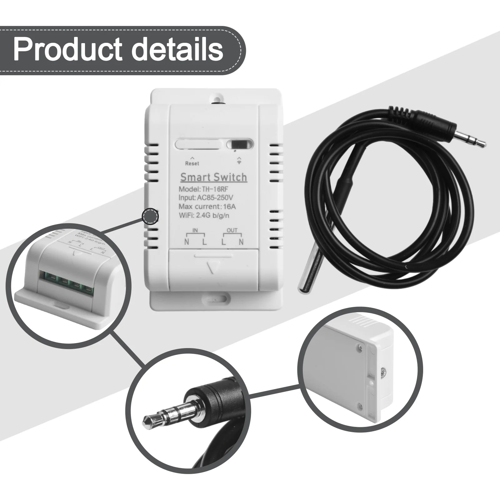 Smart Switch Temperature Sensor AC 85-250V High Accuracy Home Remote Control Timing Waterproof Wireless With Probe
Smart Switch Temperature Sensor AC 85-250V High Accuracy Home Remote Control Timing Waterproof Wireless With Probe