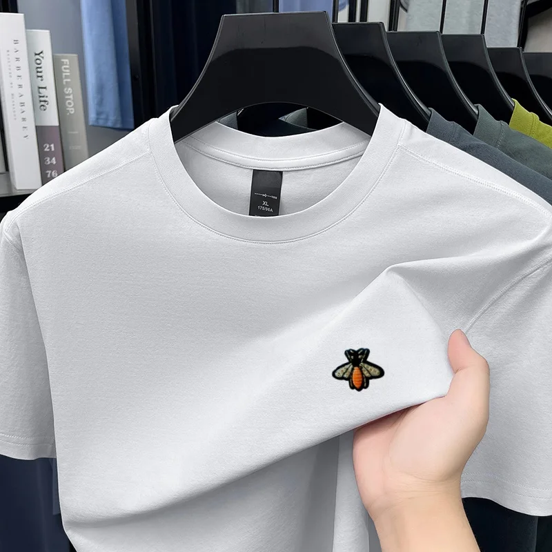 High quality fashion embroidered short sleeve T-shirt men's new luxury brand casual lightweight breathable summer round neck top
High quality fashion embroidered short sleeve T-shirt men's new luxury brand casual lightweight breathable summer round neck top