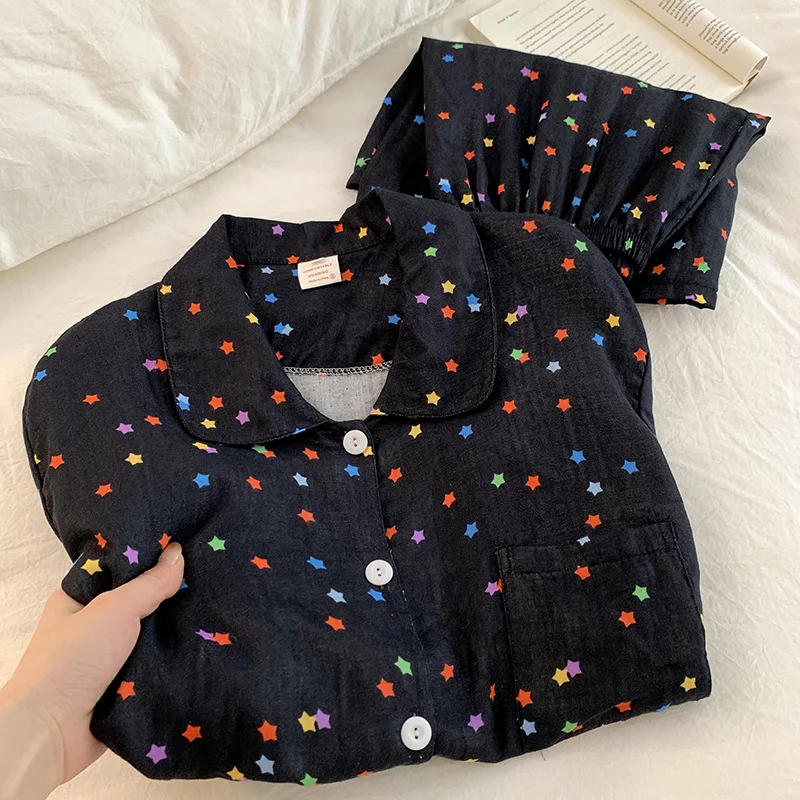 Gypsy Pajamas Women's Summer Short-sleeved Shorts Cotton Can Be Worn Outside Loose Loungewear Set
Gypsy Pajamas Women's Summer Short-sleeved Shorts Cotton Can Be Worn Outside Loose Loungewear Set