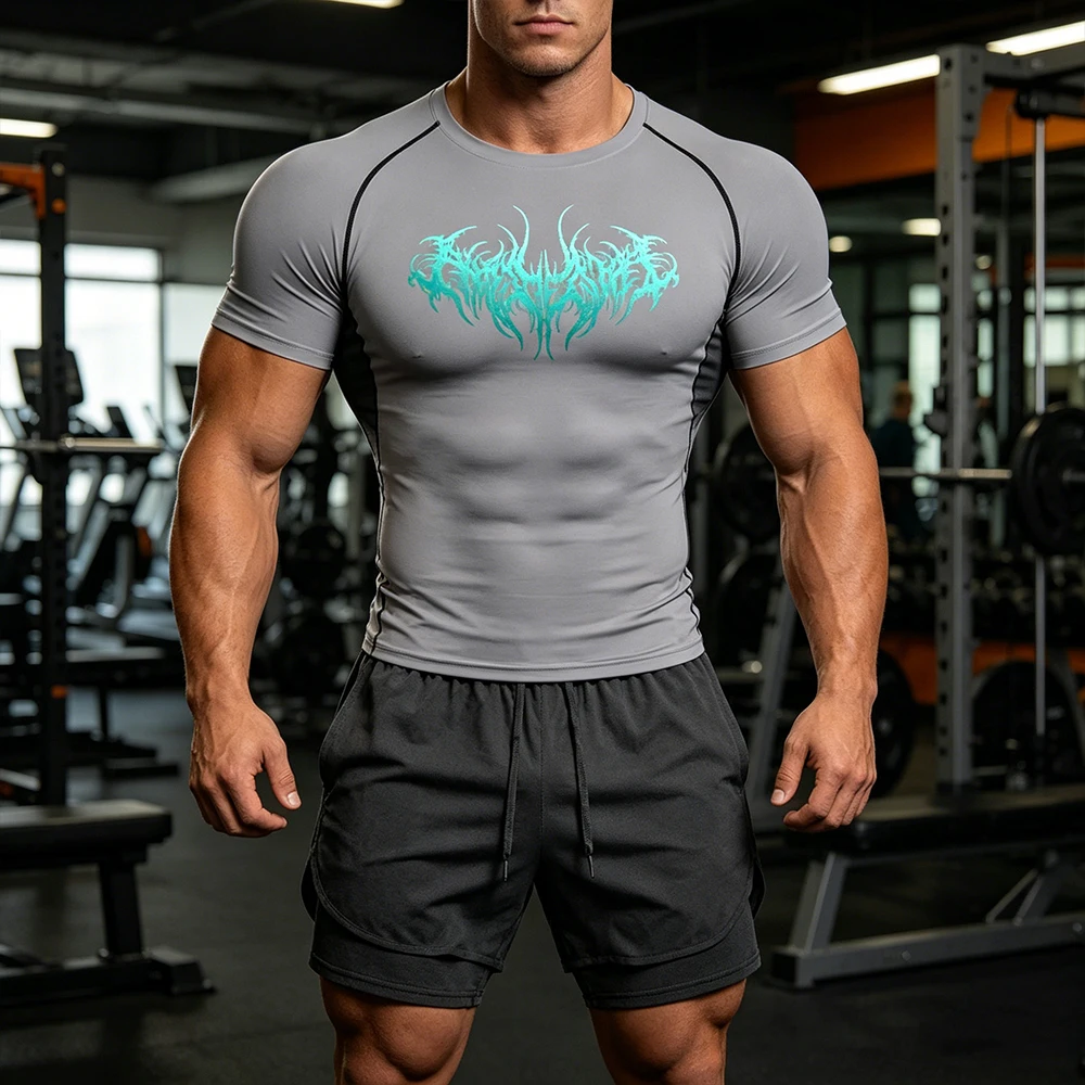 Men 2 Piece Workout Set Quick Dry Compression Shirt Double Layer Shorts with Phone Pocket Towel Ring Gothic Cool Tribal Print
Men 2 Piece Workout Set Quick Dry Compression Shirt Double Layer Shorts with Phone Pocket Towel Ring Gothic Cool Tribal Print