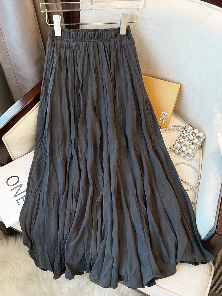 Artistic Texture Pleated A-Line Half Skirt Women's Casual Mid-Waist Elastic Waist Skirt Standard Fit Chinese Style Autumn Wear
Artistic Texture Pleated A-Line Half Skirt Women's Casual Mid-Waist Elastic Waist Skirt Standard Fit Chinese Style Autumn Wear