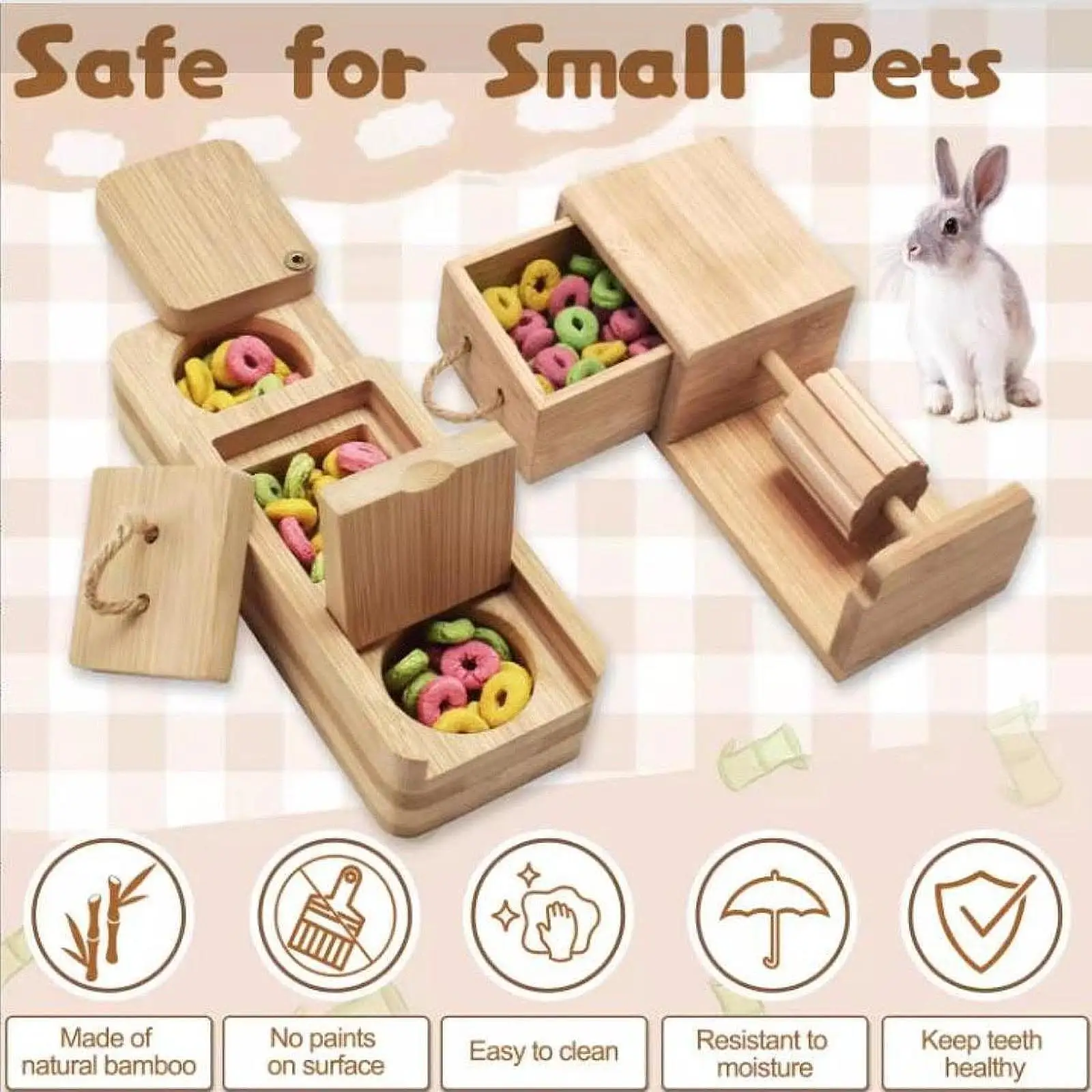 Wooden Hamster Foraging Toy Guinea Pig Toy Multifunctional Sturdy Interactive Snuffle Game for Bunny Hamster Chinchilla Mouse
Wooden Hamster Foraging Toy Guinea Pig Toy Multifunctional Sturdy Interactive Snuffle Game for Bunny Hamster Chinchilla Mouse