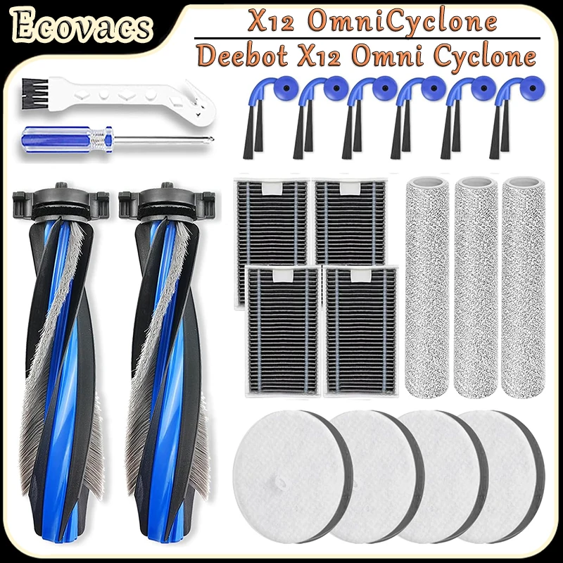 For Ecovacs Deebot X12 OmniCyclone Robot Vacuum Cleaner Accessories kit Main Brush、Filter、Roller Mop、Side Brush、Sponge Filter
For Ecovacs Deebot X12 OmniCyclone Robot Vacuum Cleaner Accessories kit Main Brush、Filter、Roller Mop、Side Brush、Sponge Filter