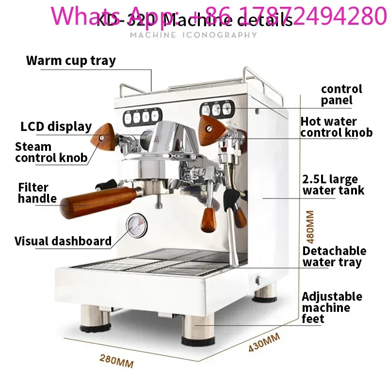 KD-320 Coffee Machine Home Coffee Maker Commercial Italian Concentrated Pump Espresso Coffee Making Machine 2600W
KD-320 Coffee Machine Home Coffee Maker Commercial Italian Concentrated Pump Espresso Coffee Making Machine 2600W
