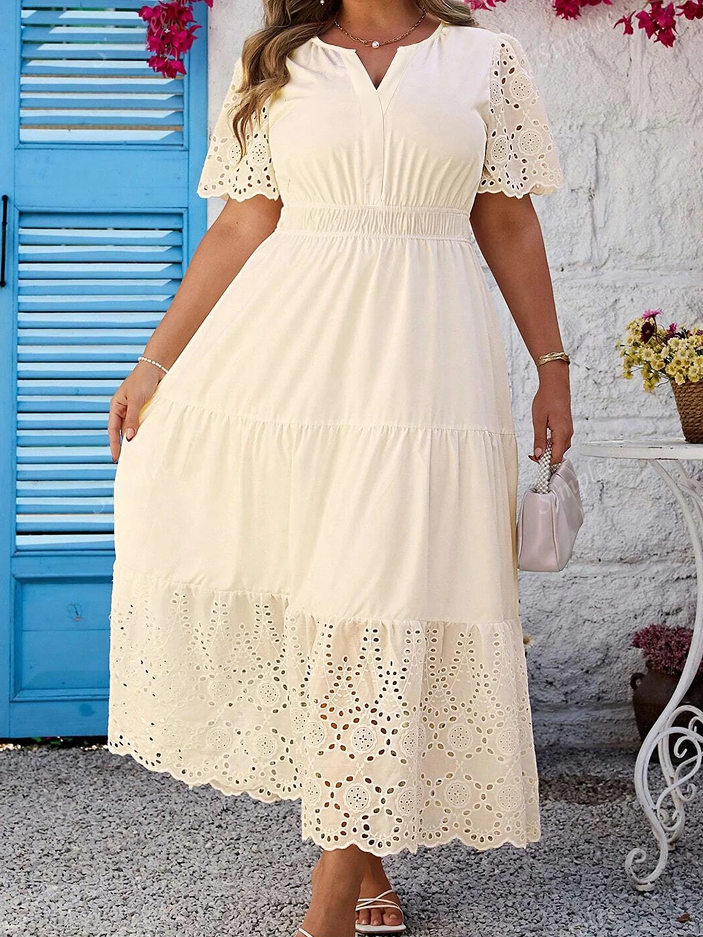 DearLover plus Size Hollow out Short Sleeve Dress Women's Summer High Waist Slimming Casual Fashion Long Dress
DearLover plus Size Hollow out Short Sleeve Dress Women's Summer High Waist Slimming Casual Fashion Long Dress