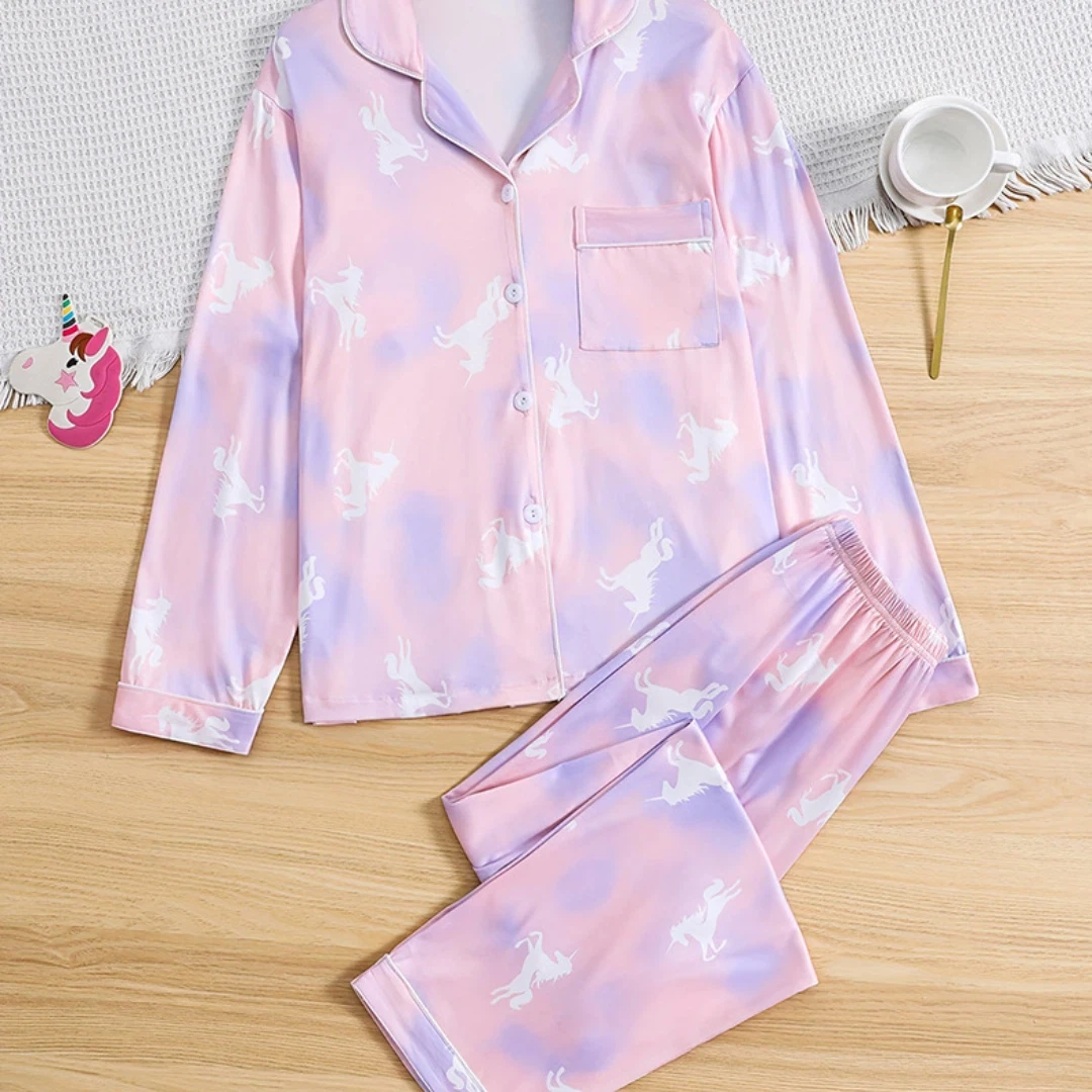 Pink Women Pajama Set Valentine's Day Themed with Horse Pattern Long-sleeved and Long Pants Home Wear Gifts
Pink Women Pajama Set Valentine's Day Themed with Horse Pattern Long-sleeved and Long Pants Home Wear Gifts