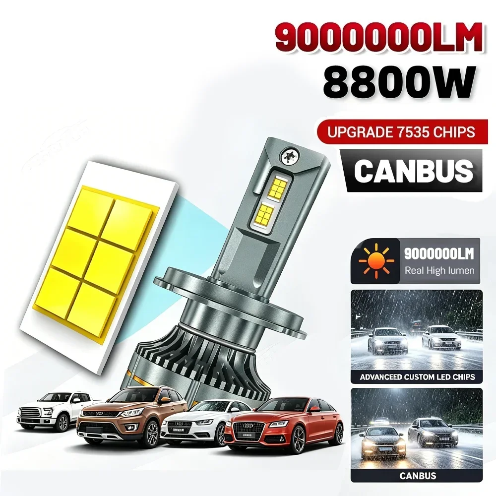 H7 LED Light Canbus Car Headlight 8800W 9000000LM Headlight Bulbs H4 H8 H9 H11 H1 H3 9005 9006 H13 9008 9007 6000K Auto Lamp
H7 LED Light Canbus Car Headlight 8800W 9000000LM Headlight Bulbs H4 H8 H9 H11 H1 H3 9005 9006 H13 9008 9007 6000K Auto Lamp