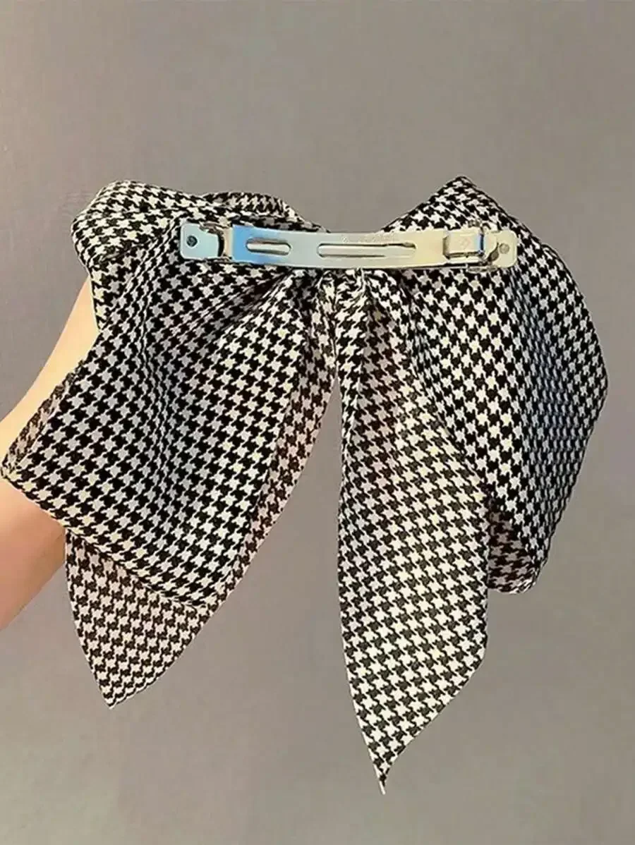 Women Houndstooth Bow Hair Clip Barrette For Date Holiday Everyday Wear
Women Houndstooth Bow Hair Clip Barrette For Date Holiday Everyday Wear