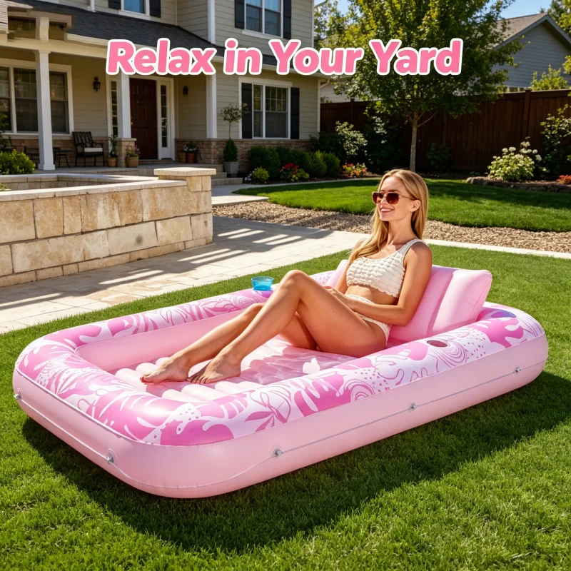 Pink Sun Pool Inflatable Tanning Pool Lounger Float for Adults Large Sun Bathing Tub Water Bed for Pool Side Outdoor Beach Backy
Pink Sun Pool Inflatable Tanning Pool Lounger Float for Adults Large Sun Bathing Tub Water Bed for Pool Side Outdoor Beach Backy