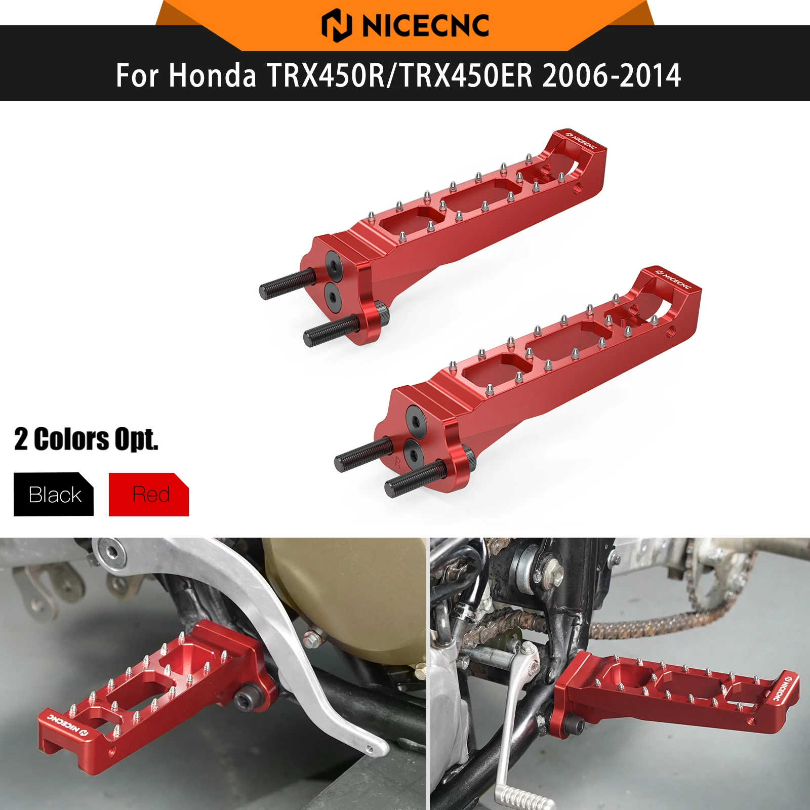 NICECNC For Honda TRX450R TRX450ER 2006-2014 ATV Kick Electric Start Left and Right Foot Peg Aluminum Alloy Anti-Slip Design
NICECNC For Honda TRX450R TRX450ER 2006-2014 ATV Kick Electric Start Left and Right Foot Peg Aluminum Alloy Anti-Slip Design