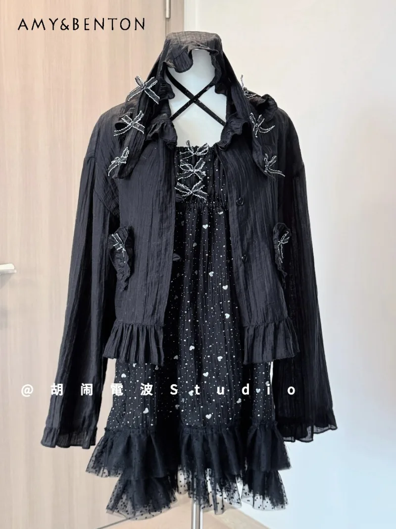 Original Lolita Rabbit Ears Hooded Thin Coat Women Sweet Cute Bow Long Sleeve Loose Casual Short Jacket Versatile Kawaii Coat
Original Lolita Rabbit Ears Hooded Thin Coat Women Sweet Cute Bow Long Sleeve Loose Casual Short Jacket Versatile Kawaii Coat