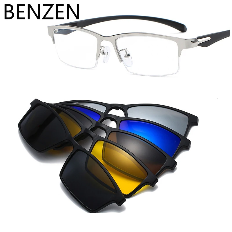 BENZEN Fashion Driving Men Polarized Magnetic Clip-on Glasses TR90 Trendy UV400 Retro Eyeglasses Frame
BENZEN Fashion Driving Men Polarized Magnetic Clip-on Glasses TR90 Trendy UV400 Retro Eyeglasses Frame