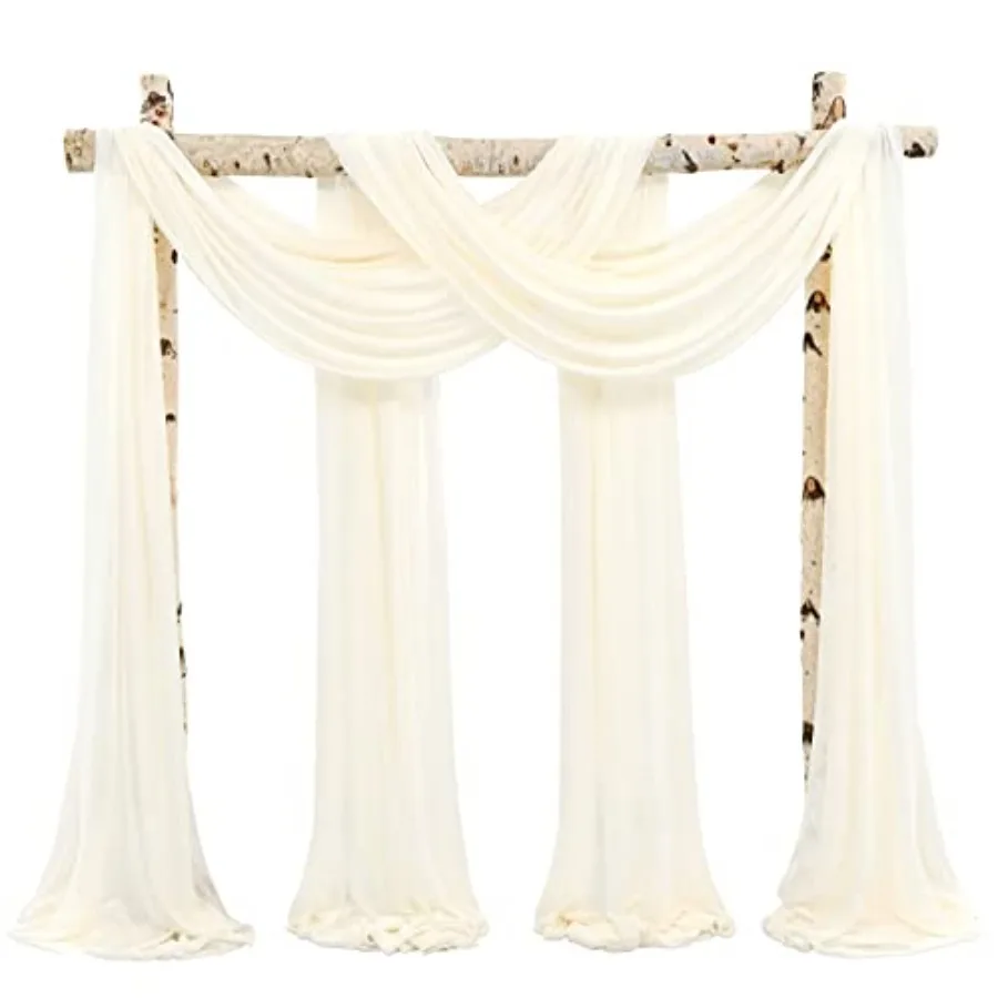 Wedding Arch Draping Fabric, 8 Panels 28x20ft, Ivory Chiffon, Sheer Lightweight for Ceremony Arbor Decor, Reception Backdrop, P
Wedding Arch Draping Fabric, 8 Panels 28x20ft, Ivory Chiffon, Sheer Lightweight for Ceremony Arbor Decor, Reception Backdrop, P