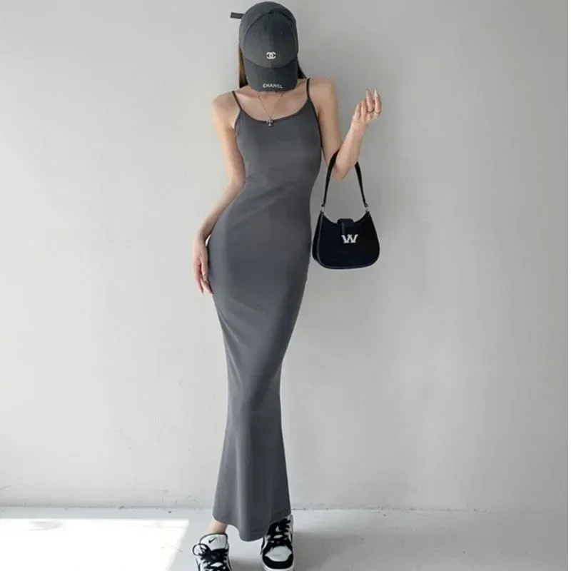 Sexy Girl Style High Waist Slim Suspender Dress Korean Women's Dress Long Style Solid Color Casual Sleeveless Dress Y2k
Sexy Girl Style High Waist Slim Suspender Dress Korean Women's Dress Long Style Solid Color Casual Sleeveless Dress Y2k