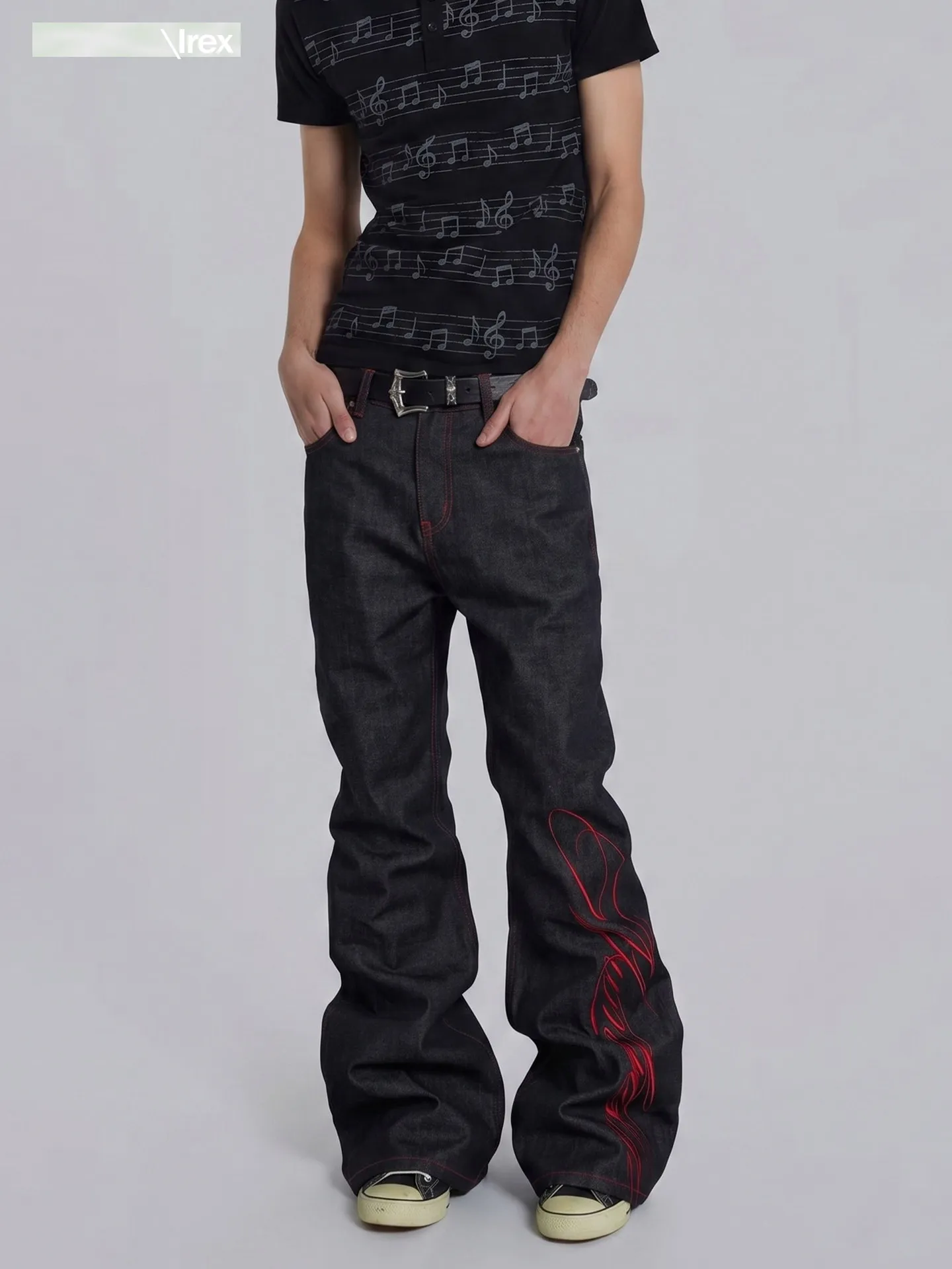 Retro American High Street Tattoo Style Embroidered Slim Fit Original Jeans Straight Leg Micro Flared Denim Pants for Men
Retro American High Street Tattoo Style Embroidered Slim Fit Original Jeans Straight Leg Micro Flared Denim Pants for Men