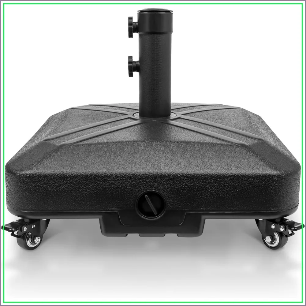 Heavy Duty Patio Umbrella Base with Wheels, 125lb Capacity, Black, Square Market Stand
Heavy Duty Patio Umbrella Base with Wheels, 125lb Capacity, Black, Square Market Stand