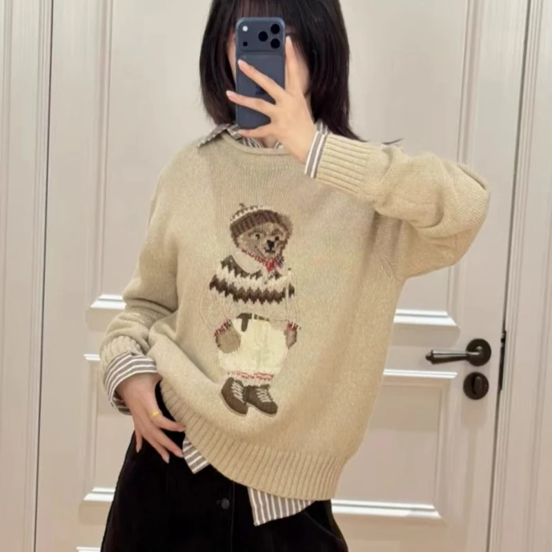 Осенне-зимний хлопковый вязаный свитер с мультяшной вышивкой, свободного кроя, в британском стиле, с эффектом омоложения и тепла
Осенне-зимний хлопковый вязаный свитер с мультяшной вышивкой, свободного кроя, в британском стиле, с эффектом омоложения и тепла