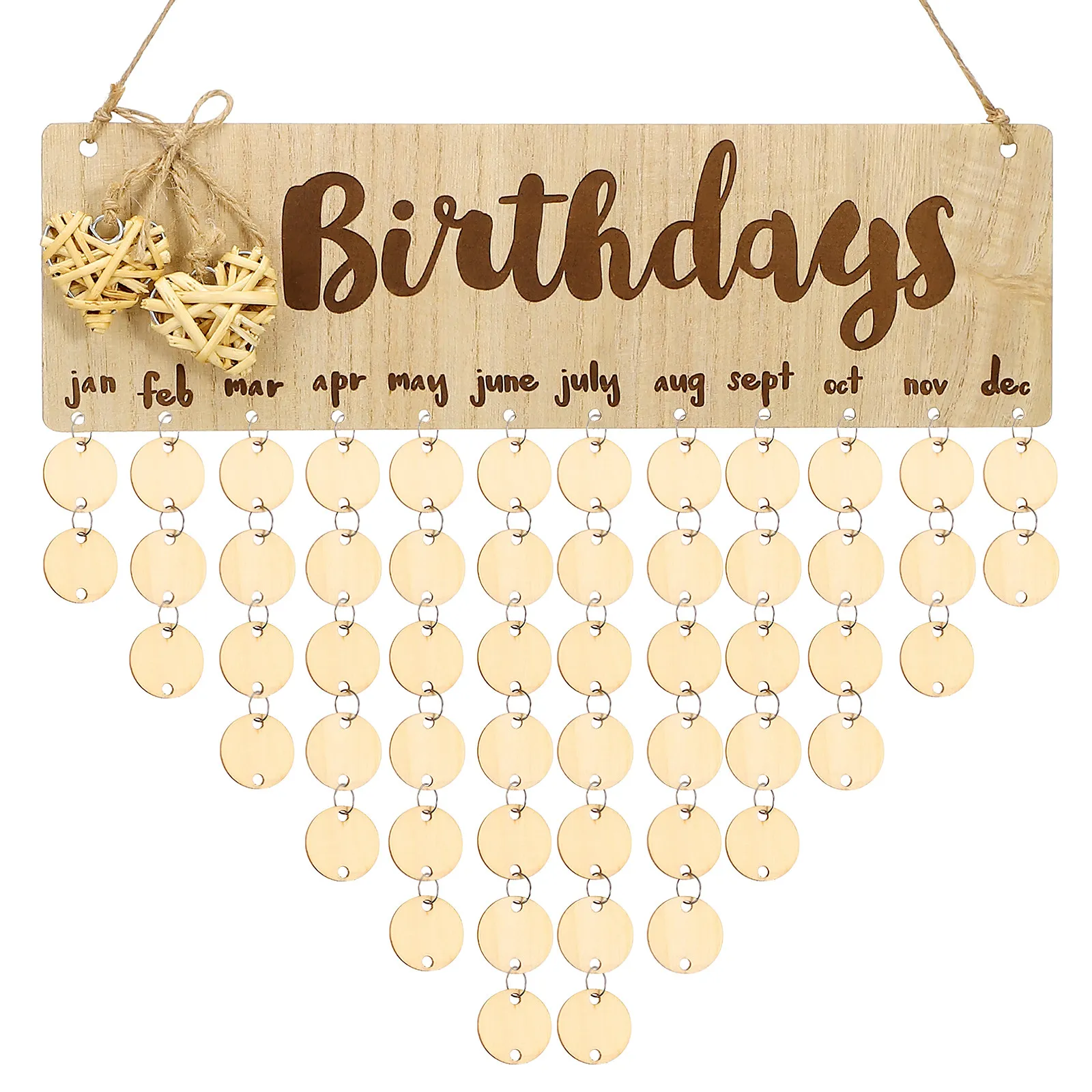 Wooden Birthday Calendar DIY Hanging Plaque Board Wall Decor Reminder for Family Anniversaries Birthdays Wooden Calendar
Wooden Birthday Calendar DIY Hanging Plaque Board Wall Decor Reminder for Family Anniversaries Birthdays Wooden Calendar