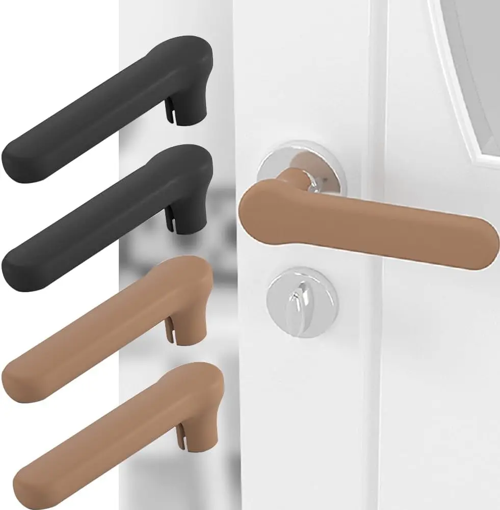 Silicone Door Handle Covers - Door Knob Covers Anti-Static Safety Door Knob Protector for Flat Square Levers 4Pcs(2 Black + 2 Br
Silicone Door Handle Covers - Door Knob Covers Anti-Static Safety Door Knob Protector for Flat Square Levers 4Pcs(2 Black + 2 Br