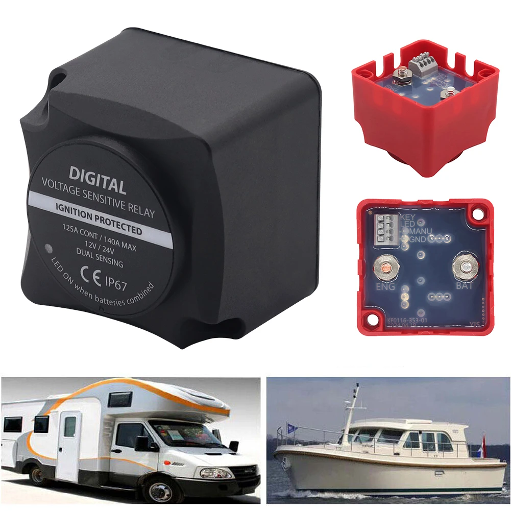 12V 24V 125A Dual Battery System VSR Isolator Digital Voltage Sensitive Relay Car Voltage Sensitive Relay for UTV RV
12V 24V 125A Dual Battery System VSR Isolator Digital Voltage Sensitive Relay Car Voltage Sensitive Relay for UTV RV