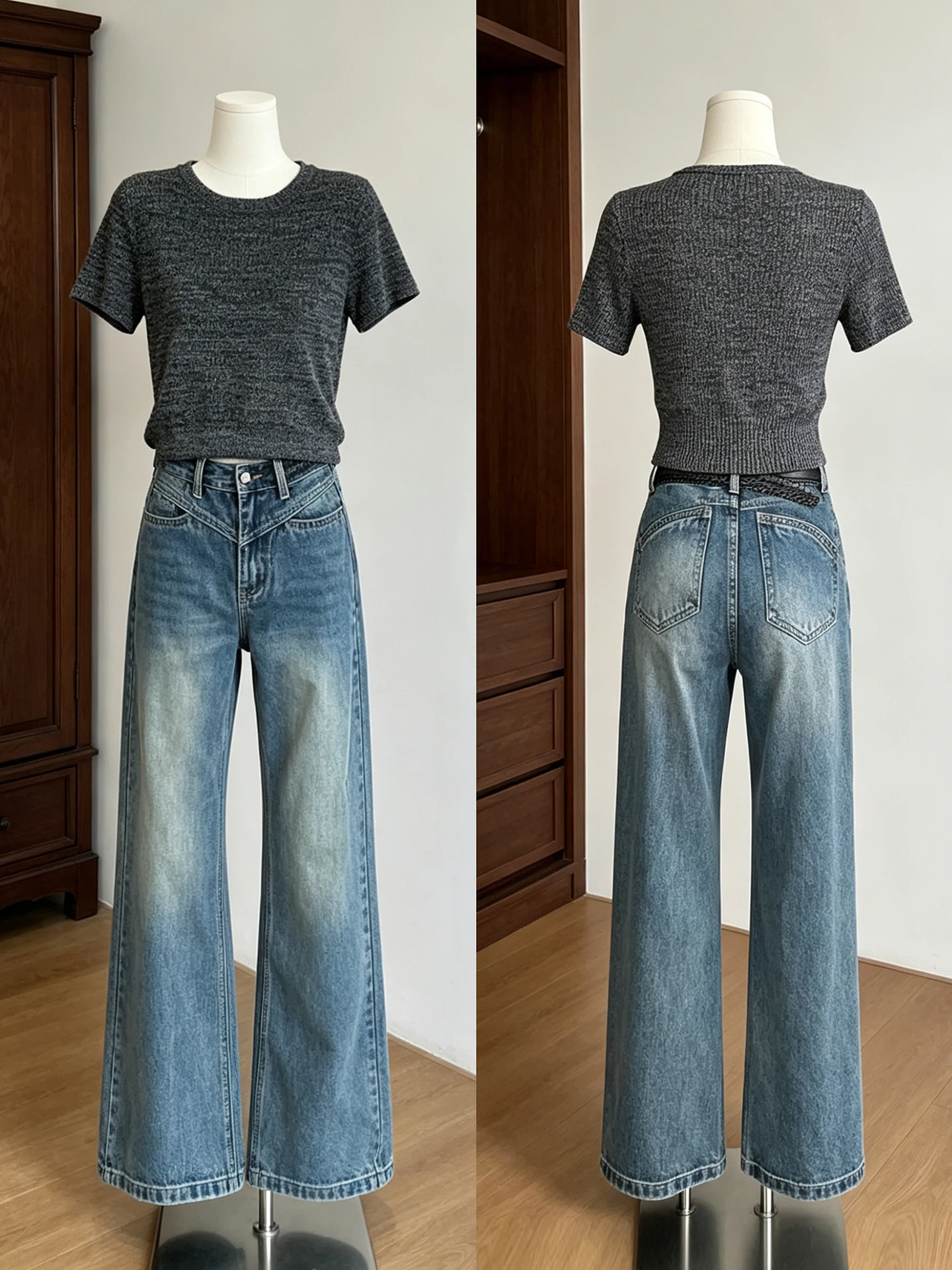 American Retro Blue Flared Pants Women's Casual Slimming mid Low Waist Summer Fashion Versatile Loose Jeans Commute Style
American Retro Blue Flared Pants Women's Casual Slimming mid Low Waist Summer Fashion Versatile Loose Jeans Commute Style