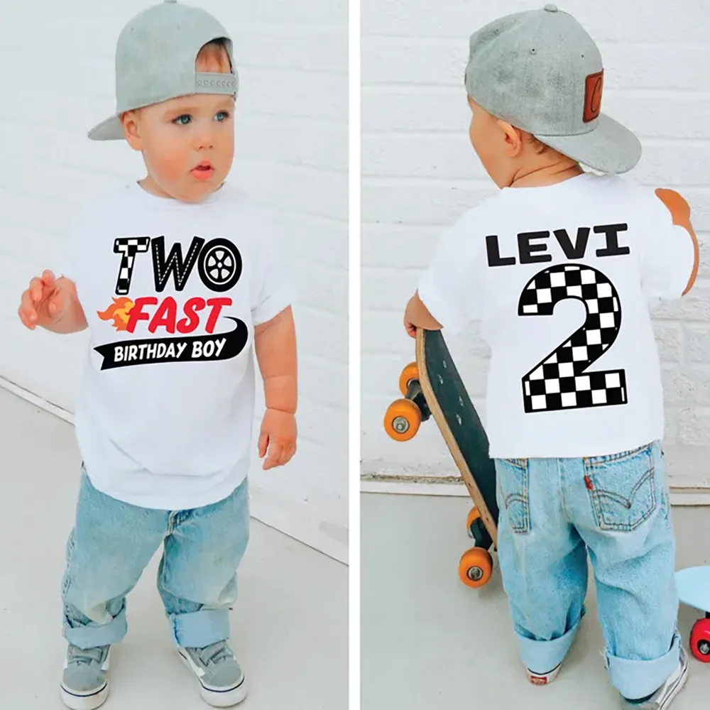 Custom 1Pcs Two Fast Birthday Boy - Boys Birthday Racing T-Shirt Cute 2nd Birthday Gift Themed Party Dress Up Children's Gifts
Custom 1Pcs Two Fast Birthday Boy - Boys Birthday Racing T-Shirt Cute 2nd Birthday Gift Themed Party Dress Up Children's Gifts