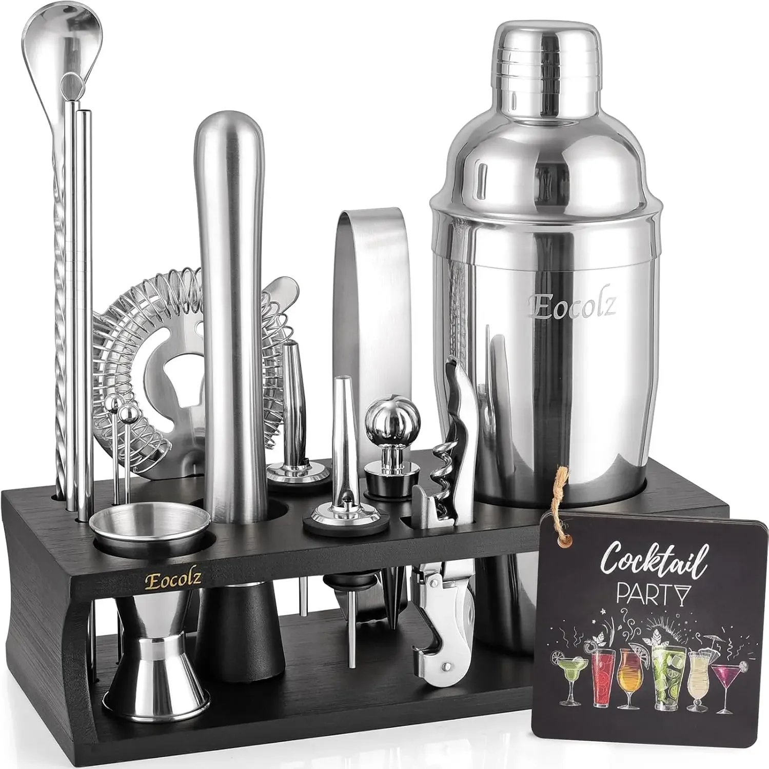 17-Piece Cocktail Shaker Set with Stand, Martini Shaker & Bar Tools for Home Mixology, Gift Idea
17-Piece Cocktail Shaker Set with Stand, Martini Shaker & Bar Tools for Home Mixology, Gift Idea