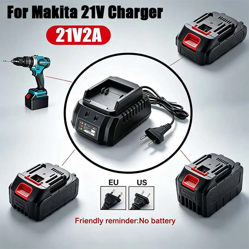 Suitable Makita Battery Charger 2.0A For 18V 21V EU US Plug Li ion BL1415 BL1420BL1815 BL1830 Electric Drill Grinder Compatibl
Suitable Makita Battery Charger 2.0A For 18V 21V EU US Plug Li ion BL1415 BL1420BL1815 BL1830 Electric Drill Grinder Compatibl