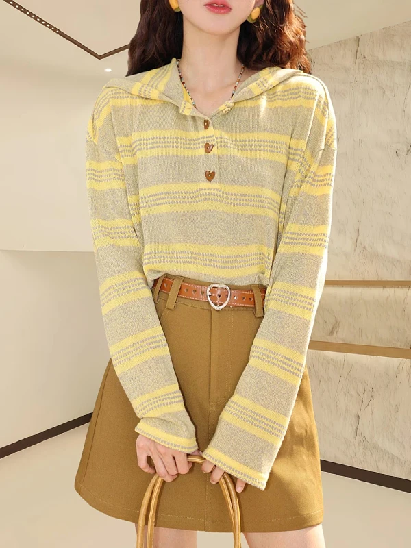 plus Size Women's Striped Hoodie Knitwear Long Sve Loose Fit Spring Design Slimming Effect Comfortable Korean Sle Top
plus Size Women's Striped Hoodie Knitwear Long Sve Loose Fit Spring Design Slimming Effect Comfortable Korean Sle Top