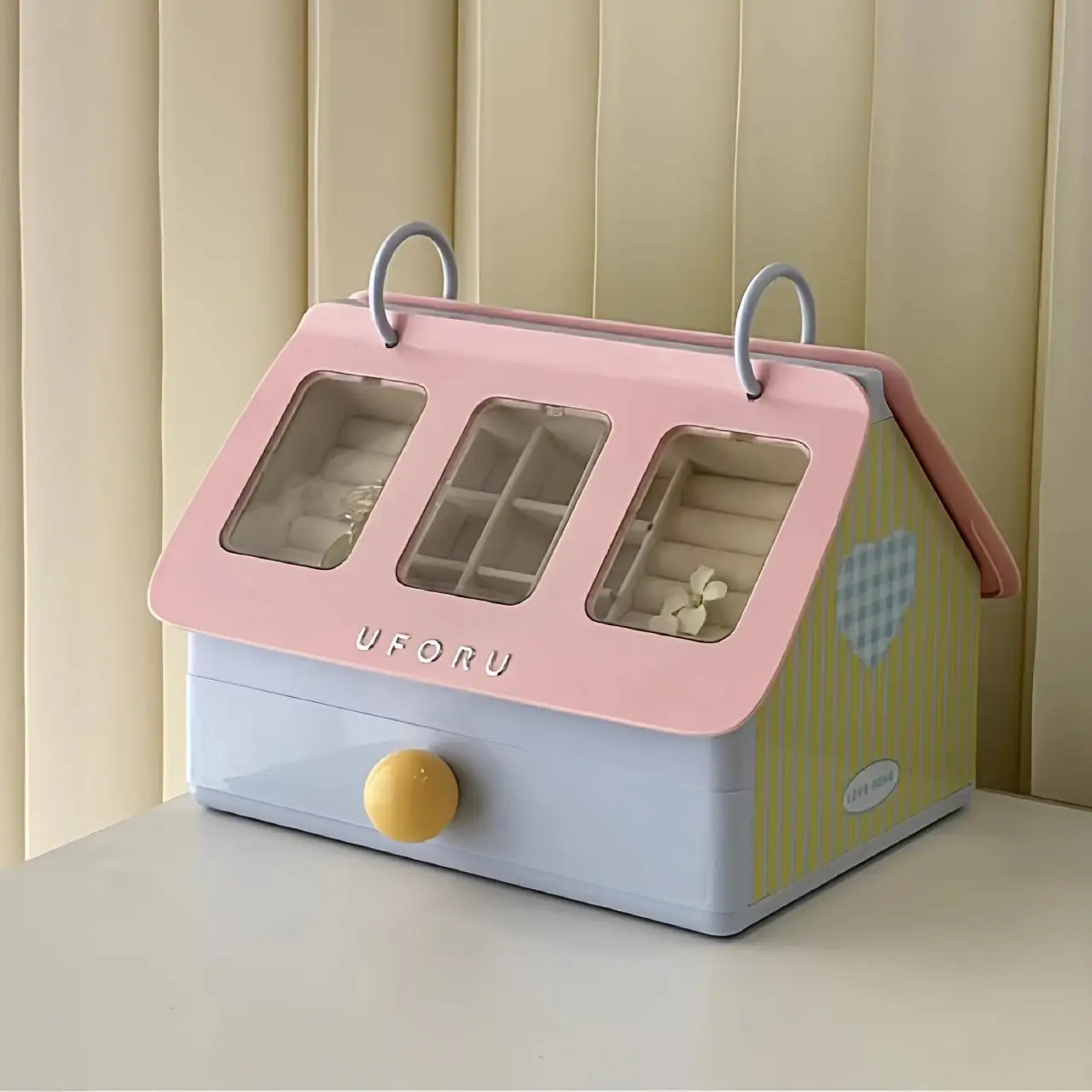 Small house storage box multi-layer dust-proof and anti-oxidation earrings necklace ring jewelry large capacity
Small house storage box multi-layer dust-proof and anti-oxidation earrings necklace ring jewelry large capacity