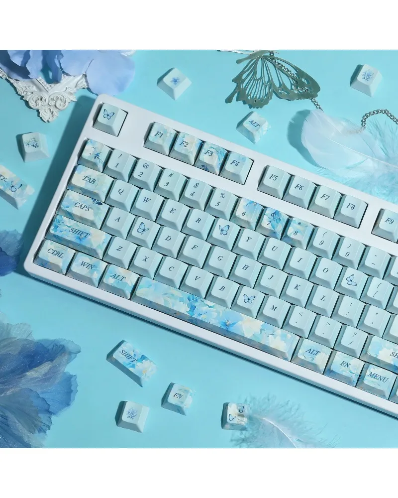 Light blue and white gradient pbt dye sub keycaps full set oem profile for mechanical keyboards
Light blue and white gradient pbt dye sub keycaps full set oem profile for mechanical keyboards