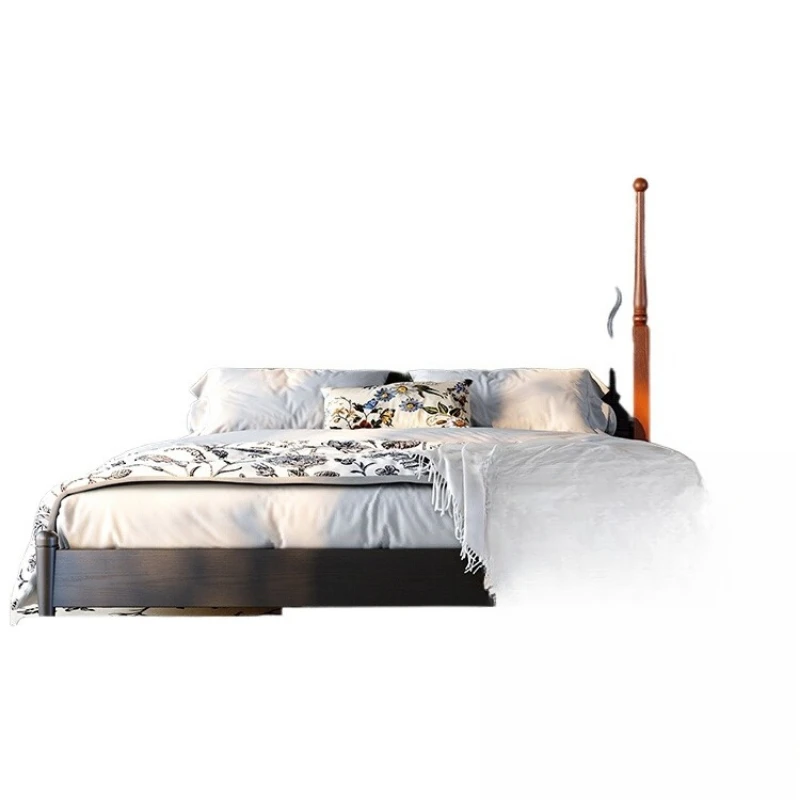 French retro, master bedroom double bed, American medieval style, black ash wood
French retro, master bedroom double bed, American medieval style, black ash wood