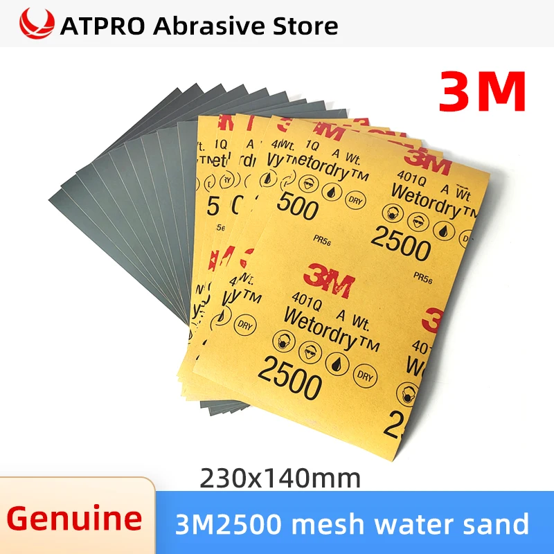 Genuine 3M401Q water sandpaper 2500 mesh car paint beauty polishing sandpaper dry and wet
Genuine 3M401Q water sandpaper 2500 mesh car paint beauty polishing sandpaper dry and wet