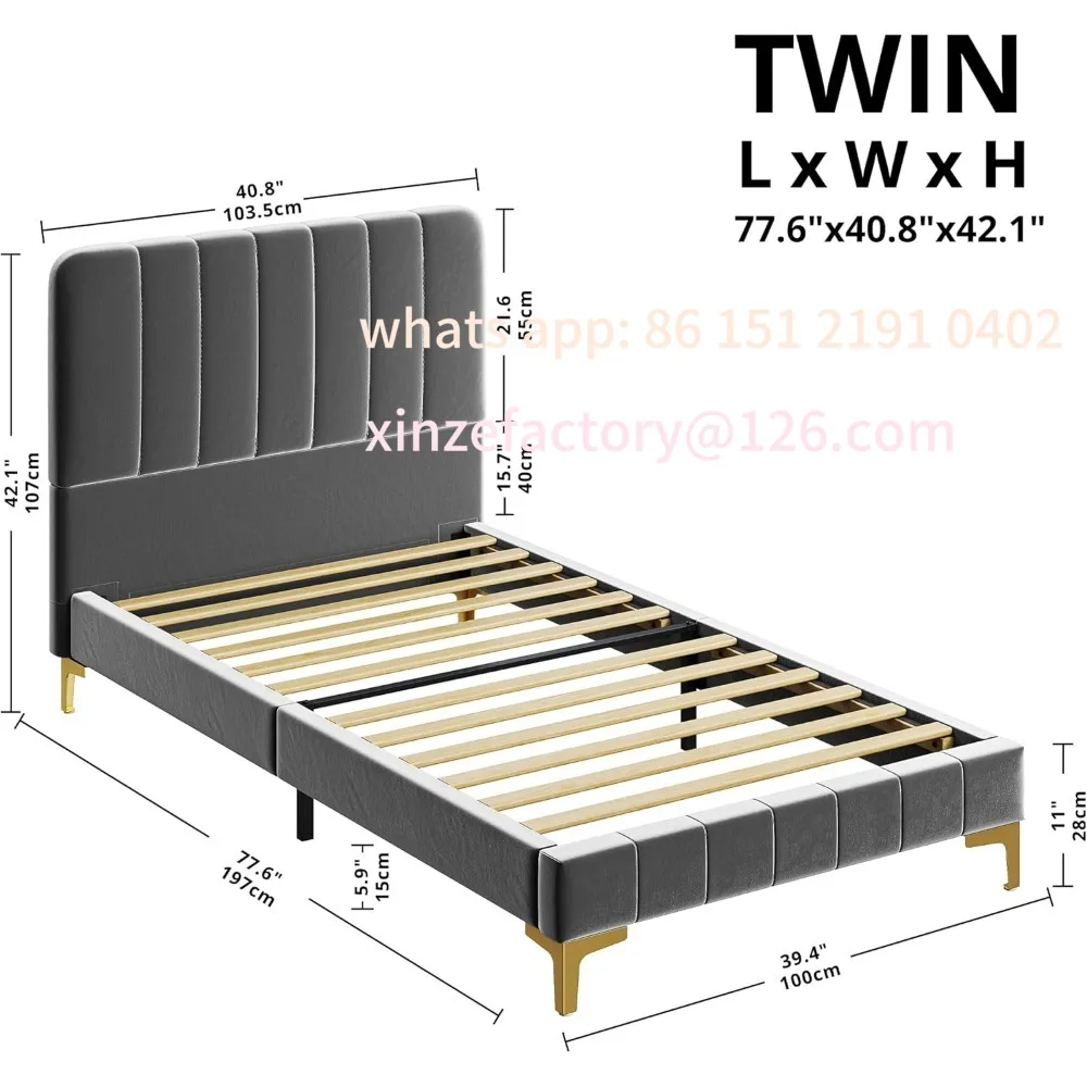 Customizable LIKIMIO Twin Bed Frames, Modern Velvet Upholstered Platform Bed with Headboard, Soft Rounded Corners, Noise Free, E
Customizable LIKIMIO Twin Bed Frames, Modern Velvet Upholstered Platform Bed with Headboard, Soft Rounded Corners, Noise Free, E