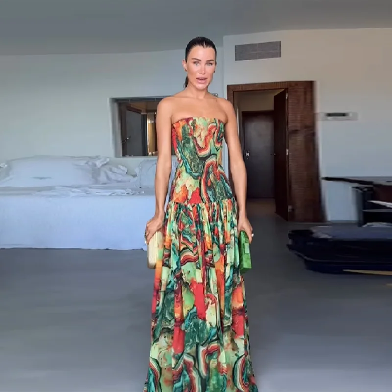 NEW Lady Evening Party Dress - Elegant Off Shoulder Printed Gown with Sexy Backless Design, Slim Sleeveless Pleated Vestidos
NEW Lady Evening Party Dress - Elegant Off Shoulder Printed Gown with Sexy Backless Design, Slim Sleeveless Pleated Vestidos