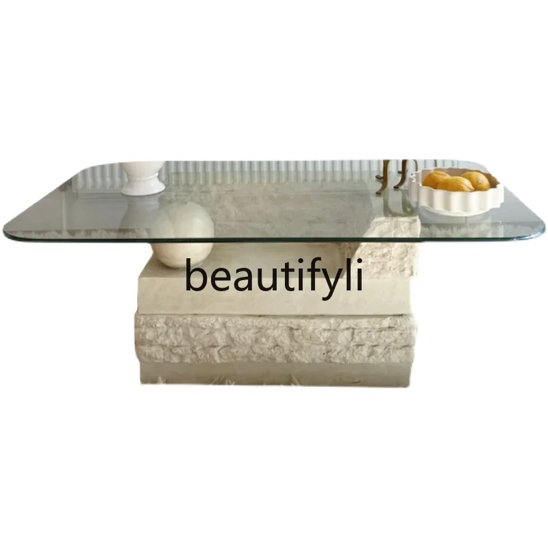LXLiving room light luxury travertine tea table designer small apartment tea tableSSS
LXLiving room light luxury travertine tea table designer small apartment tea tableSSS