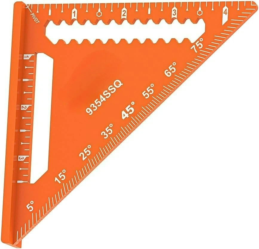 9354SSQ 4-1/2-Inch Trim Square, Aluminum Rafter and Carpenter Square with Dual Reference Base, Woodworking Scribe Tool with Preset Angle Guide, Carpenter Tools
9354SSQ 4-1/2-Inch Trim Square, Aluminum Rafter and Carpenter Square with Dual Reference Base, Woodworking Scribe Tool with Preset Angle Guide, Carpenter Tools