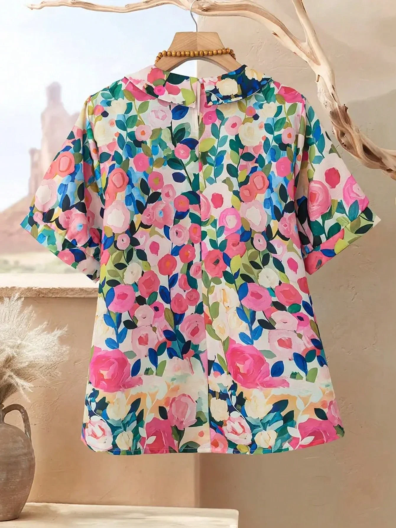 Floral Print Casual Shirt Women Short Sleeve Turn-Down Collar Polyester
Floral Print Casual Shirt Women Short Sleeve Turn-Down Collar Polyester