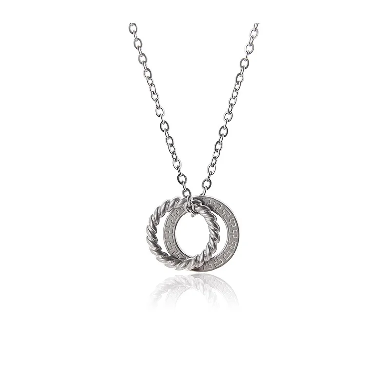 Japanese/Korean Titanium Steel Threaded Double Ring Pendant Necklace for men&Women Street Trendy Simple Vintage Sweater Chain
Japanese/Korean Titanium Steel Threaded Double Ring Pendant Necklace for men&Women Street Trendy Simple Vintage Sweater Chain