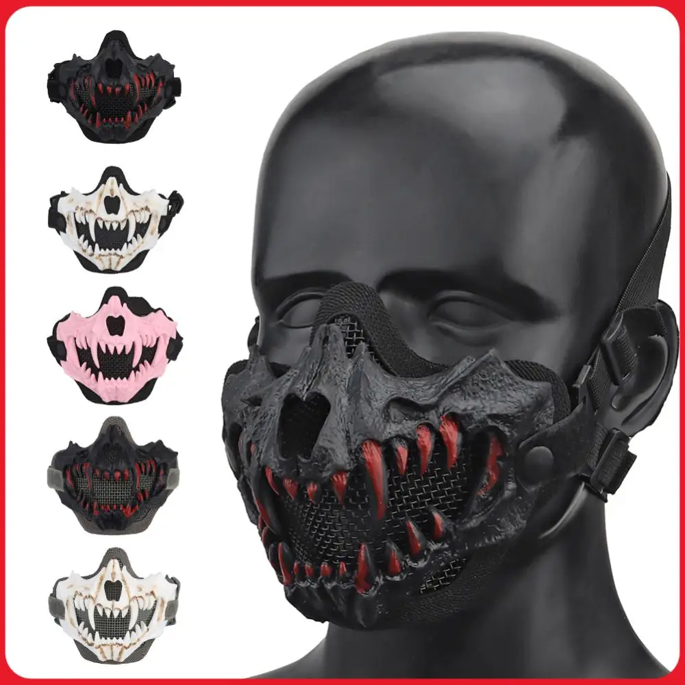 Half Face Mask Multipurpose Fangs Cosplay Airsoft Mask Adjustable Strap Breathable Headwear Halloween Horror Party Decor
Half Face Mask Multipurpose Fangs Cosplay Airsoft Mask Adjustable Strap Breathable Headwear Halloween Horror Party Decor
