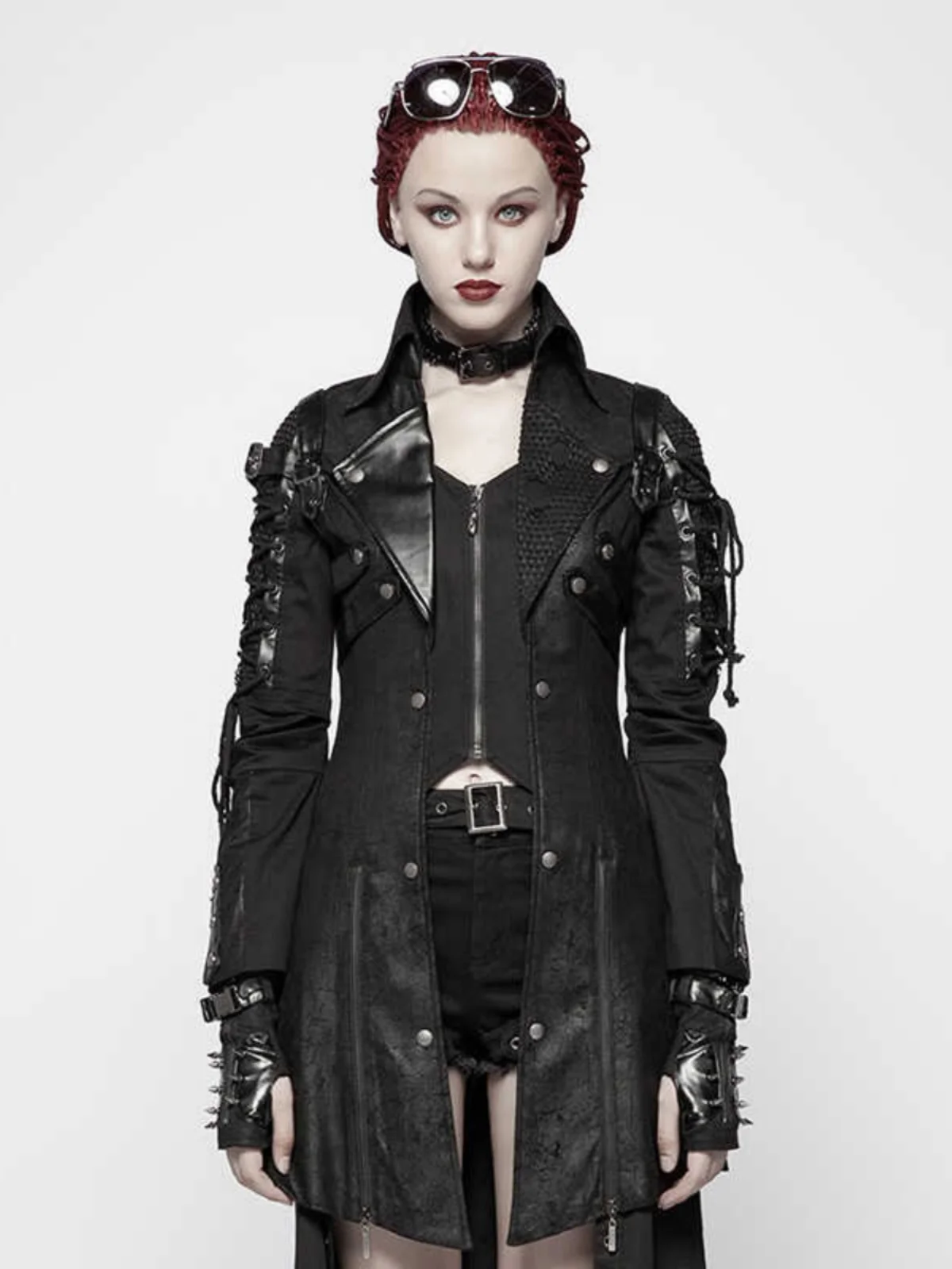 Gothic Street Style Women's Jacket Cool Motorcycle Long Sleeve Leather Coat Trendy Polyester Fiber Zipper Closure Mid-Length
Gothic Street Style Women's Jacket Cool Motorcycle Long Sleeve Leather Coat Trendy Polyester Fiber Zipper Closure Mid-Length