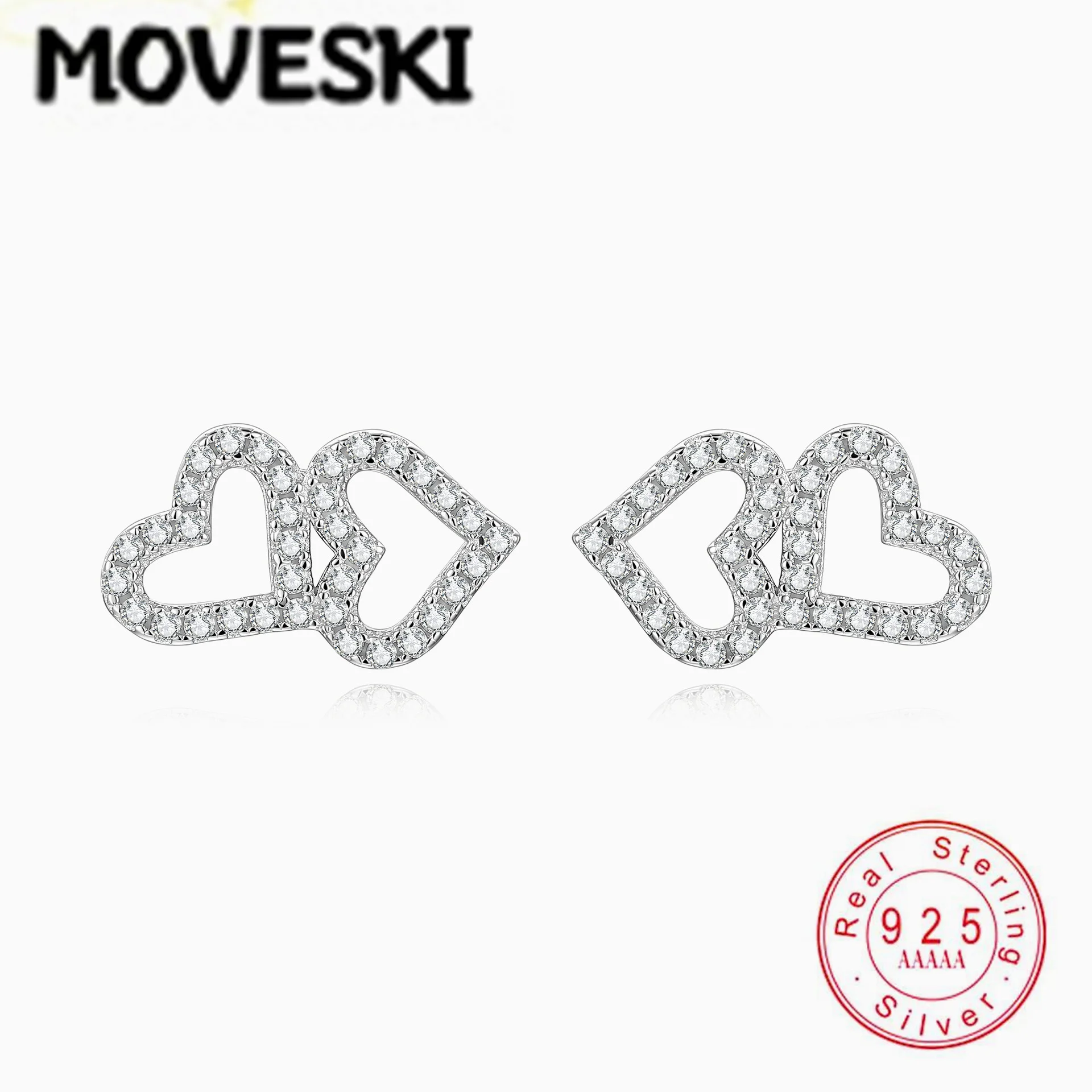 925 Sterling Silver Double Heart Stud Earrings Full Pave Moissanite Inlaid Hollow Earrings for Women Fine Jewelry Gift
925 Sterling Silver Double Heart Stud Earrings Full Pave Moissanite Inlaid Hollow Earrings for Women Fine Jewelry Gift